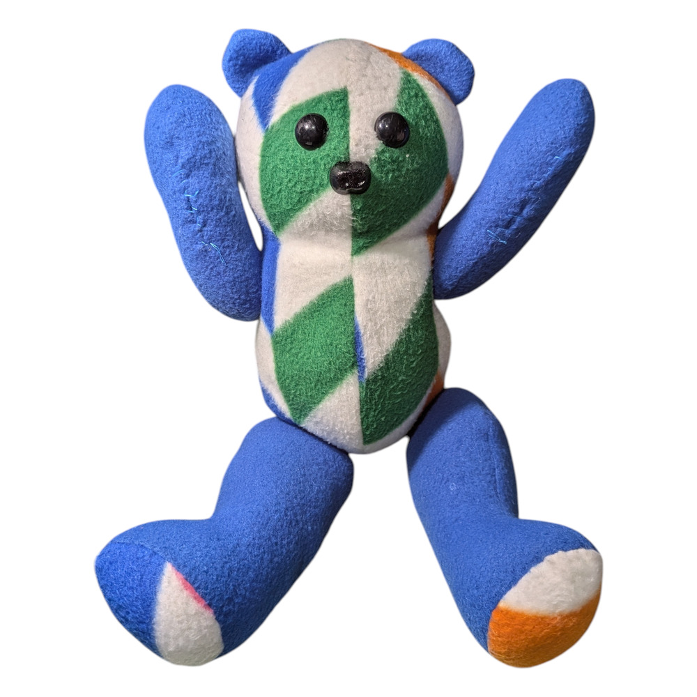 Harlequin Pattern Plush Teddy Bear Stuffed Animal